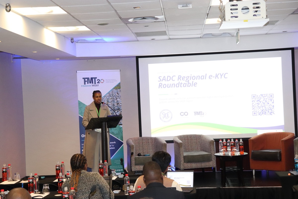 A speaker opening a session at the SADC Regional eKYC Roundtable